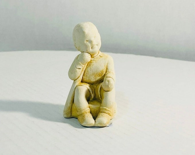 Unique & Rare Antique Catherine McCullough Figurine Soapstone Laddie 1930s. Free Shipping
