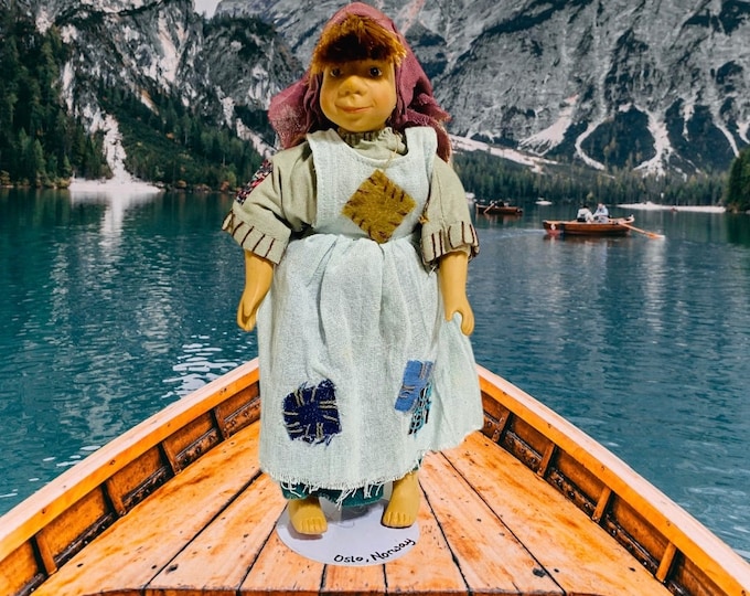 Estate Sale Treegaarden Julehus Porcelain Art Doll Souvenir 10" Tall From Drobak-Norway 1998