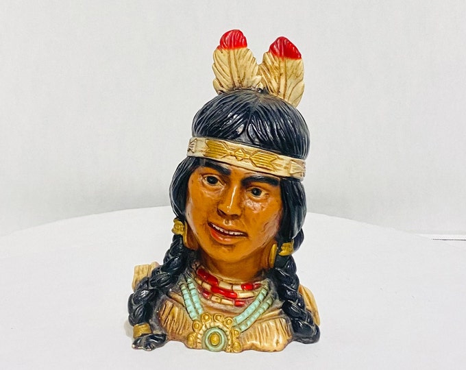 Estate Sales 1974 VTG Native American Indian Head Bust Universal Statuary Chicago Corp #605. Free Shipping