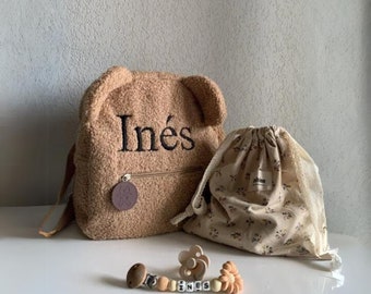 Personalized Teddy Bear Backpack Bag • Teddy Bear Bag for Kids • Animal Backpack Bag • Custom Name Initial Bear Bag • Cute School Bag