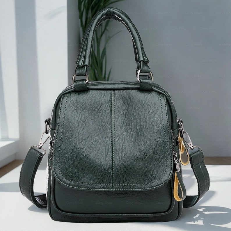Women Retro PU Leather Handbag Rucksack Ladies Casual Backpack Etsy