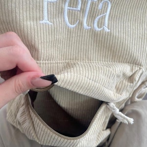 Personalized Embroidered Kids Backpack Corduroy Kids Backpack, Custom Name Backpack, Embroidered Bag for Boys Girls Corduroy School Backpack image 5