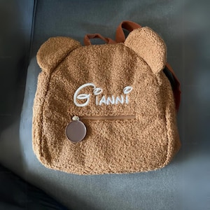 Sac à dos personnalisé en forme d'ours en peluche Sac en forme d'ours en peluche pour enfants Sac à dos en forme d'animal Sac en forme d'ours avec prénom Adorable sac pour enfants Personnalisé image 2