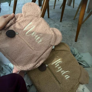 Personalisierte Teddybär Rucksack Tasche Teddybär Tasche für Kinder Tier Rucksack Tasche Name Initial Bär Tasche Süße Tasche für Kinder Individuell Bild 7