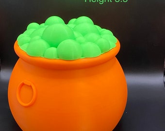 Halloween Cauldron Candy Holder with Bubble Top, 3D Printed