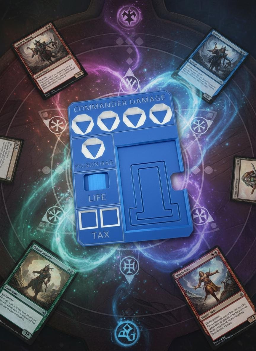 MTG Commander Tray With Card Stand | 3D Printed EDH Damage Tracker - Etsy MTG Commander Tray With Card Stand | 3D Printed EDH Damage Tracker - Etsy