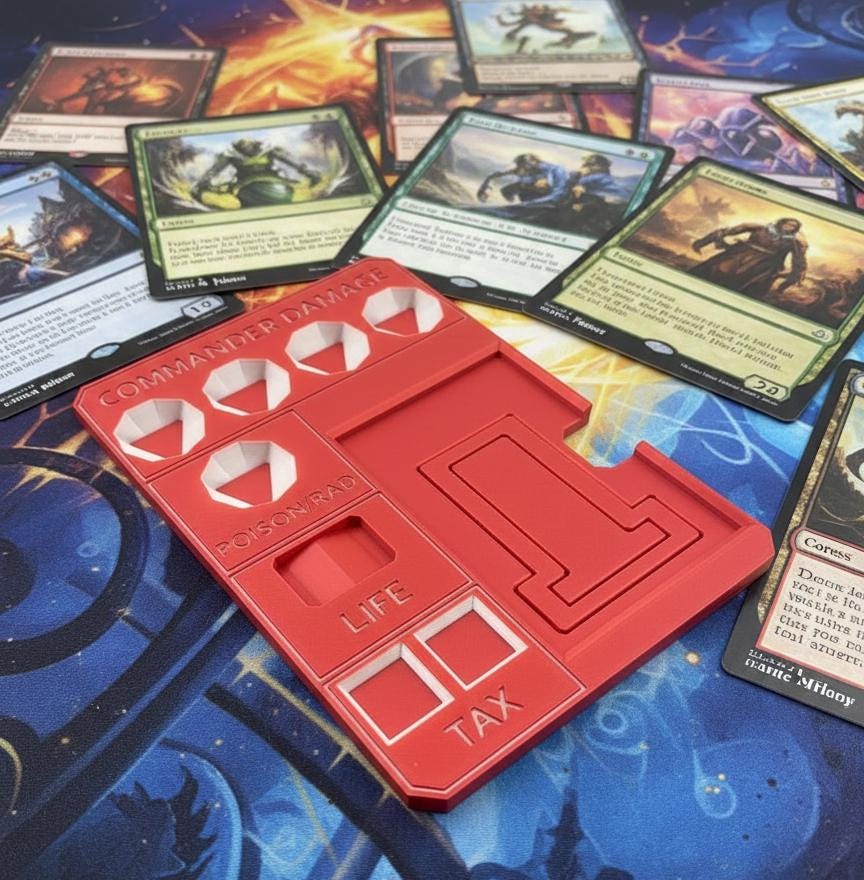 MTG Commander Tray With Card Stand | 3D Printed EDH Damage Tracker - Etsy MTG Commander Tray With Card Stand | 3D Printed EDH Damage Tracker - Etsy