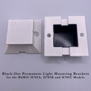 Black-Out Permanent Light Mounting Bracket/Clip designed for the Govee RGBIC (H705 and Elite) models. Made with PETG Filament.