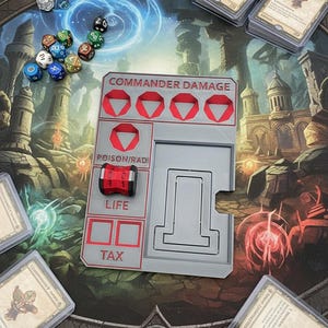MTG Commander Tray with Card Stand | 3D Printed EDH Damage Tracker