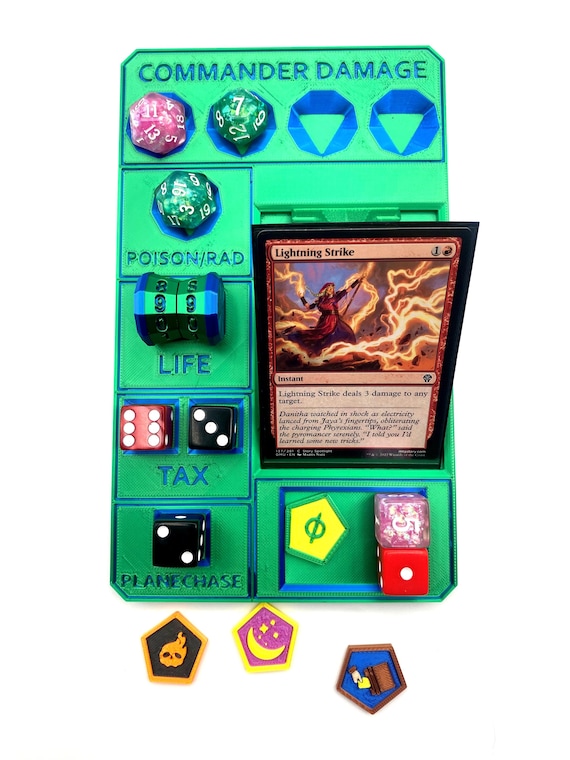 plane chase cards mtg Planechase Commander Tray With Card Stand | 3D Printed EDH Damage Tracker planechase cards mtg Littjara -