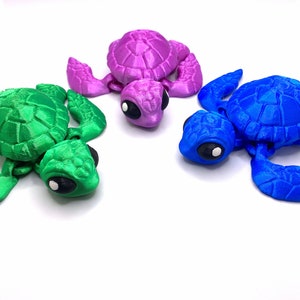 Sea Turtle 3D Printed Articulated Fidget Figurine - Etsy