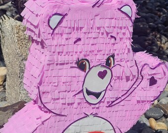Pinata en forme d'ourson fabriqué à la main : décoration de fête personnalisable (19 pouces)