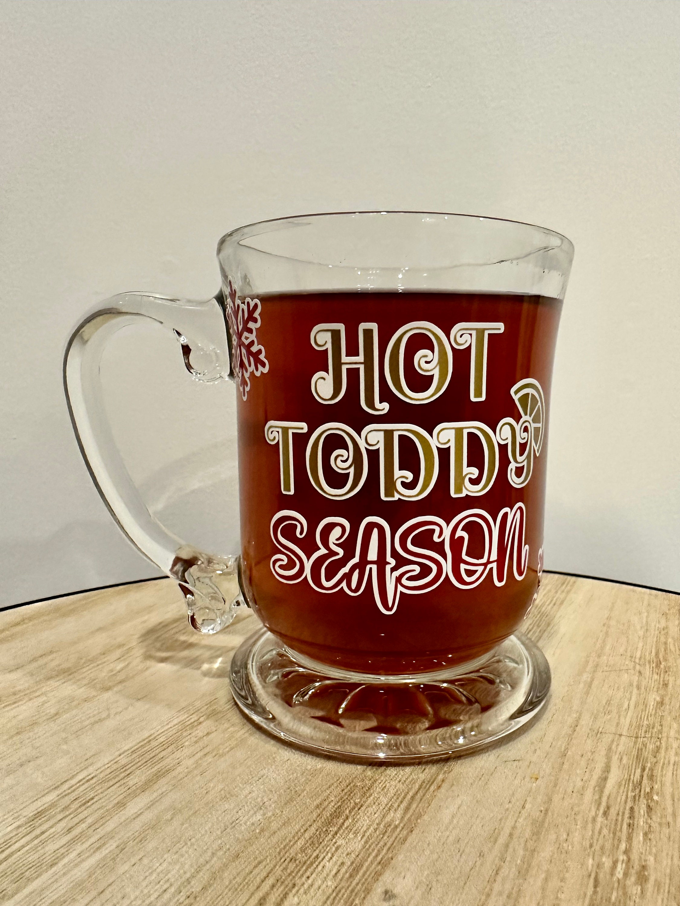 Hot Toddy Season Glass Mug With Handle 