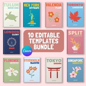 10 Travel Photo Book Templates for Canva | Printable Coffee Table Album | A4 Layout | Instant Download