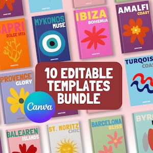 10 Travel Photo Book Templates for Canva | Printable Coffee Table Album | A4 Layout | Instant Download