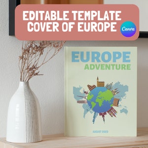 Europe Travel Photo Album Editable Canva Template | Customizable Coffee Table Book | Decorative Books | Canva Template