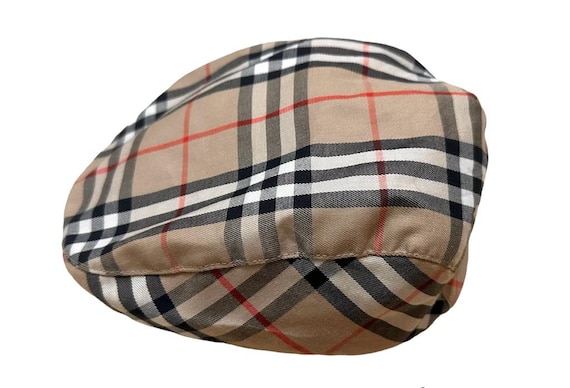 Vintage Burberry Nova Check flat caps / news boys… - image 1