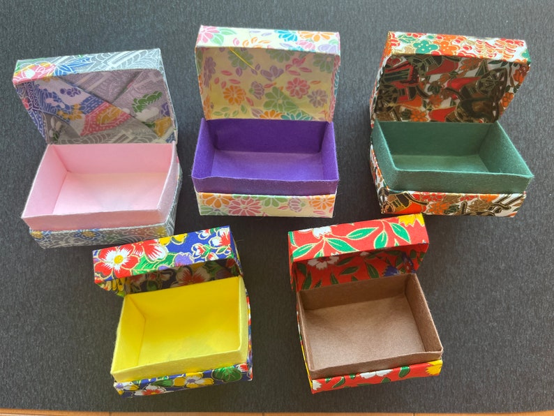 Random Colored Boxes Random Assorted Yuzen Washi Tiny Gift Boxes Set - Etsy