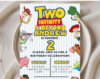 Two infinity and Beyond | Digital Birthday invitation | Kids Birthday invites | E-invite | Digital invite | Card Invite | Boy birthday