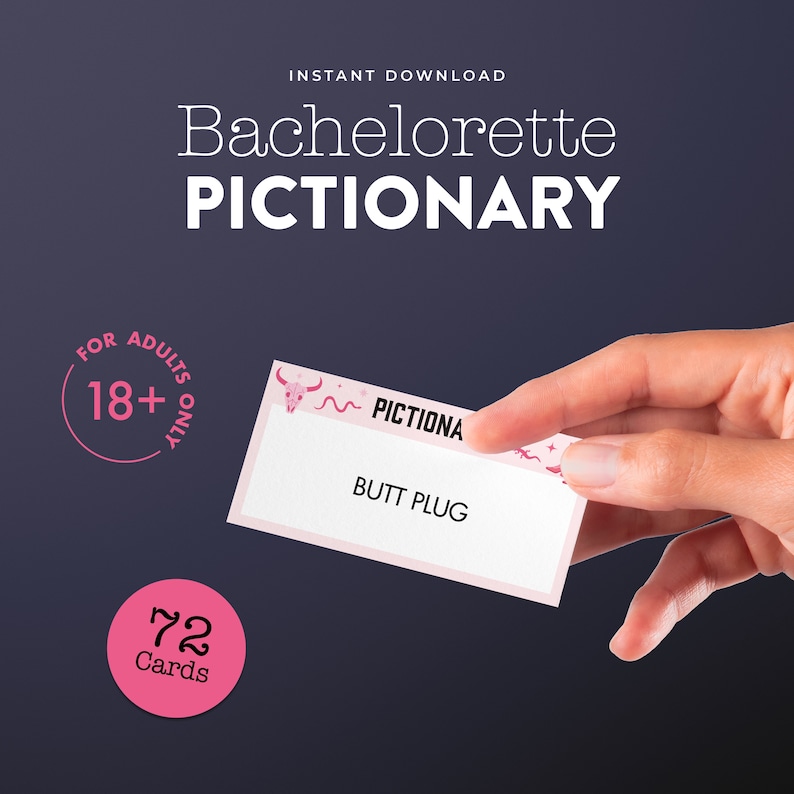 Bachelorette Party Pictionary Game | Rude Pictionary | Printable Dirty ...