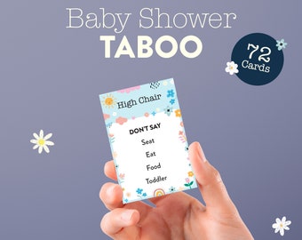 Babyborrel Taboe Spel | Raad mijn woord Spel | Afdrukbare babyshoweractiviteit | Direct downloaden | Feestspelletjes voor babyshowers