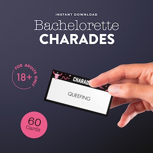 Jogo de charadas para despedida de solteira | Charadas rudes | Jogo de charadas sujo e rude para impressão | Somente adultos | Jogos de despedida de solteira