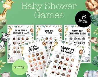 Baby Shower Games and Activities Bundle | Funny Pack | Instant Download | Baby Shower Party Games | Printable Games Pack