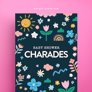 Baby Shower Charades Game | Guess my word Game | Printable Baby Shower Activity | Instant Download | Baby Shower Party Games