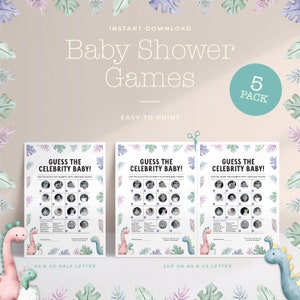 Baby Shower Games and Activities Bundle Funny Pack Instant Download Baby Shower Party Games Printable Games Pack image 6
