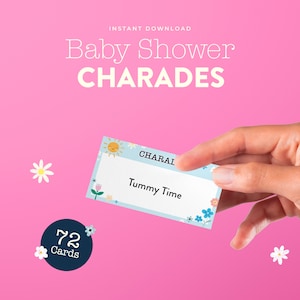 Baby Shower Charades Game | Guess my word Game | Printable Baby Shower Activity | Instant Download | Baby Shower Party Games