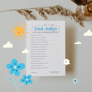 Baby Shower Dad Jokes Game | Modern Funny Baby Shower | Printable Baby Shower Activity | Instant Download | Modern Baby Shower Games