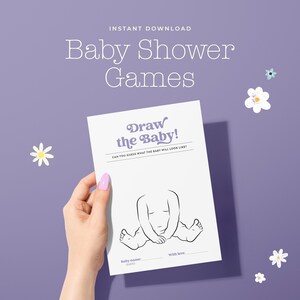Baby Shower Game | Draw the Baby | Modern Baby Shower Game | Printable Baby Shower Activity | Instant Download | Baby Shower Party Games