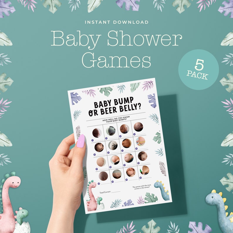 Baby Shower Games and Activities Bundle Funny Pack Instant Download Baby Shower Party Games Printable Games Pack image 4