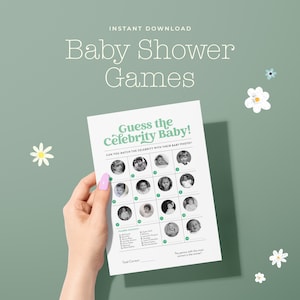 Guess the Celebrity Baby | Baby Shower Game | Funny Baby Shower | Printable Shower Activity | Instant Download | Modern Baby Shower Game