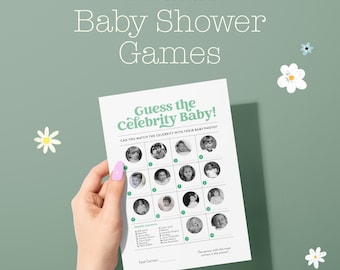 Guess the Celebrity Baby | Baby Shower Game | Funny Baby Shower | Printable Shower Activity | Instant Download | Modern Baby Shower Game