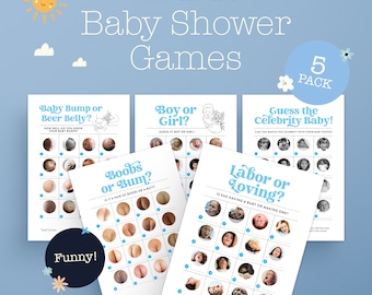 Baby Shower Games and Activities Bundle | Funny Pack | Instant Download | Baby Shower Party Games | Printable Games Pack