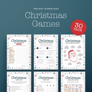 Christmas Games and Activities Bundle | Thirty Pack | Instant Download | Festive Party Games | Printable Games Pack | Xmas Games