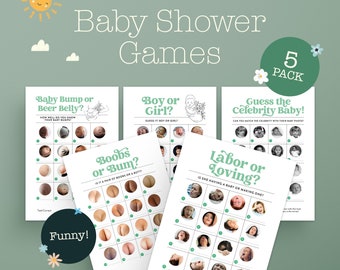 Baby Shower Games and Activities Bundle | Funny Pack | Instant Download | Baby Shower Party Games | Printable Games Pack