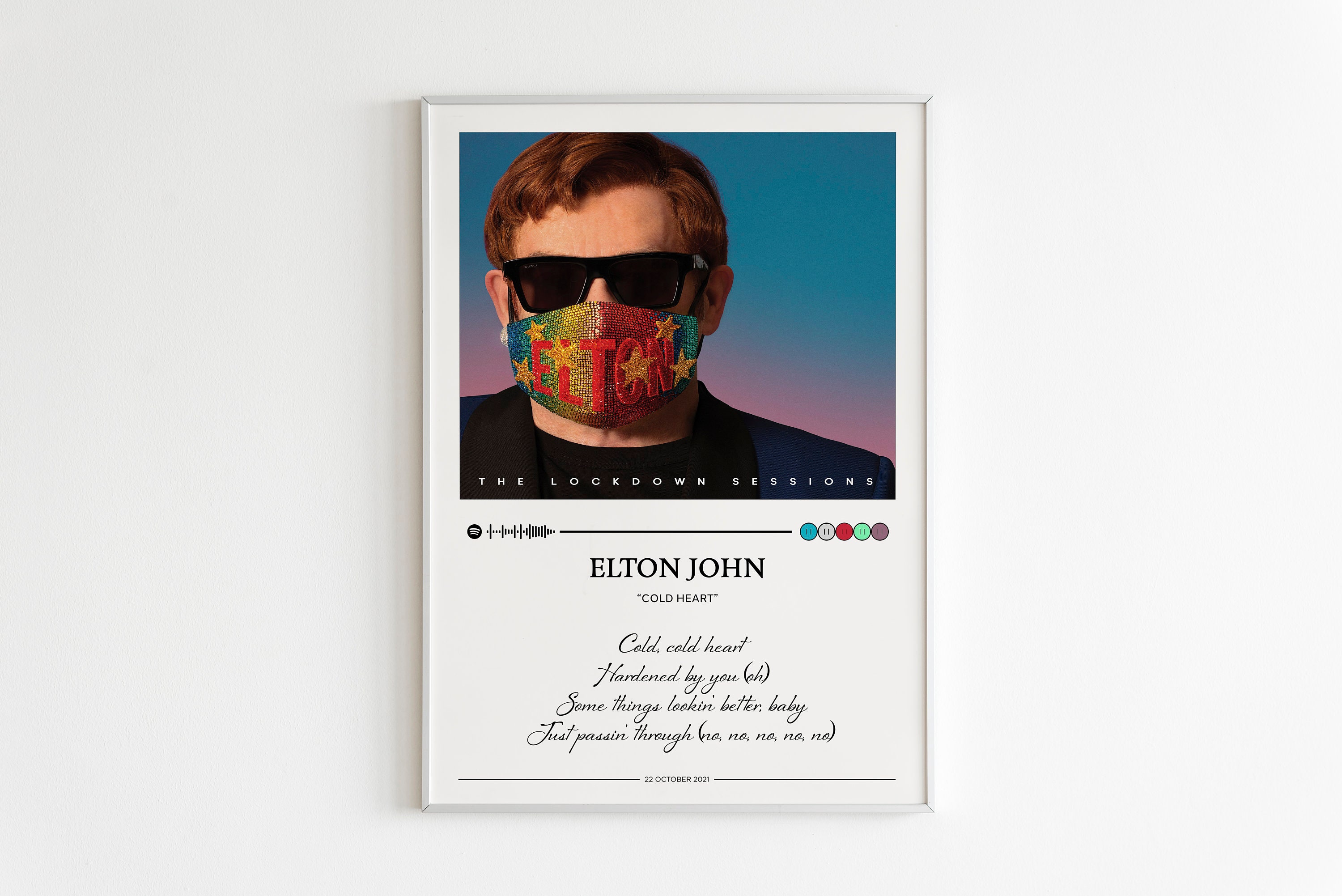 Elton John Sacrifice Script Heart Song Lyric Art Print - Red Heart Print