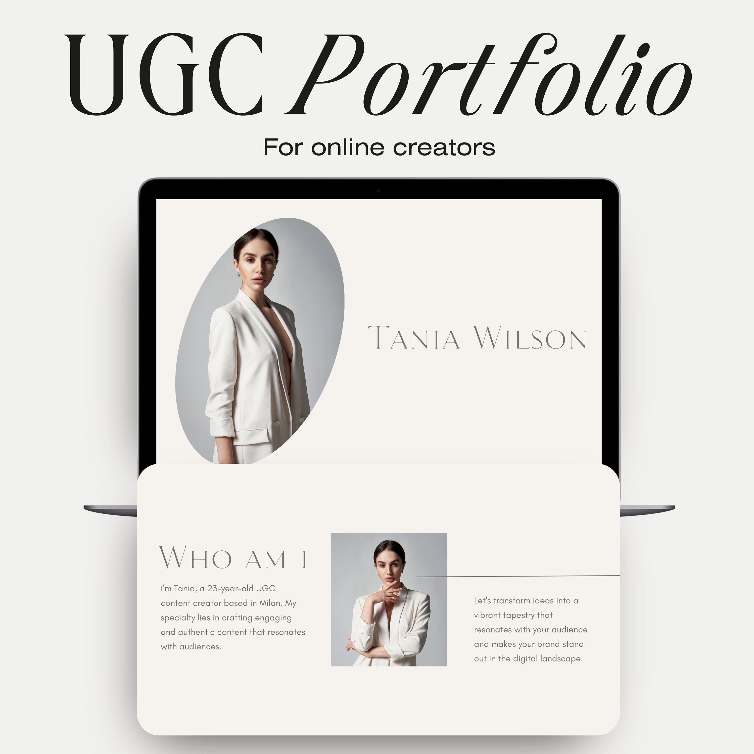 UGC Portfolio Template 2024, UGC Website, Creator Portfolio, Canva UGC ...