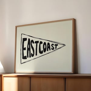 East Coast Print Home Art Print East Coast Wall Art Trendy Lettering Print East Coast Poster Coastal Wall Art
