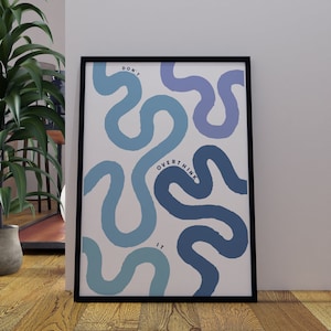 Impresión abstracta, arte abstracto azul, impresión de formas lineales, póster de mar, impresión francesa de moda, impresión de arte estético, impresión del océano, impresión de arte abstracto