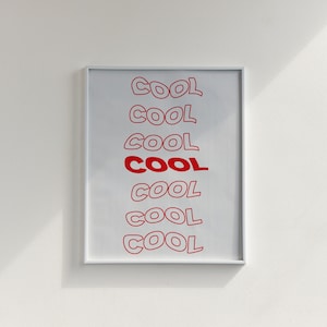 Red Cool Print, Wall Art Print, Minimal Print, Digital Print, Aesthetic Print, Trendy Prints, Retro Print, Red Poster, Red Retro Decor