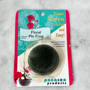 Metall Anstecknadel Blume Frosch New Old Stock