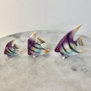 Miniature Bone China Angel Fish Trio made in Japan