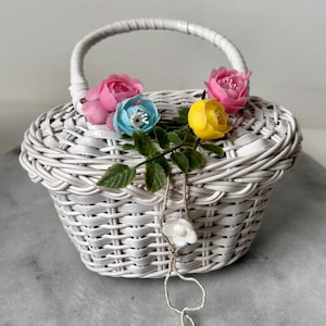 sac à main vintage panier en osier pour enfant