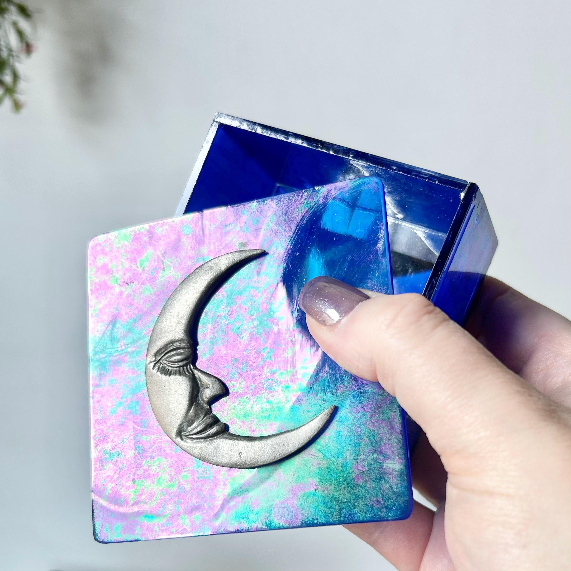 Crescent Moon Glass Box Celestial - Etsy