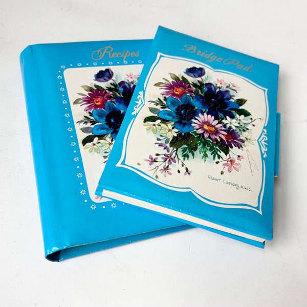 Vintage Floral Recipes & Bridge Pad Notebook Set