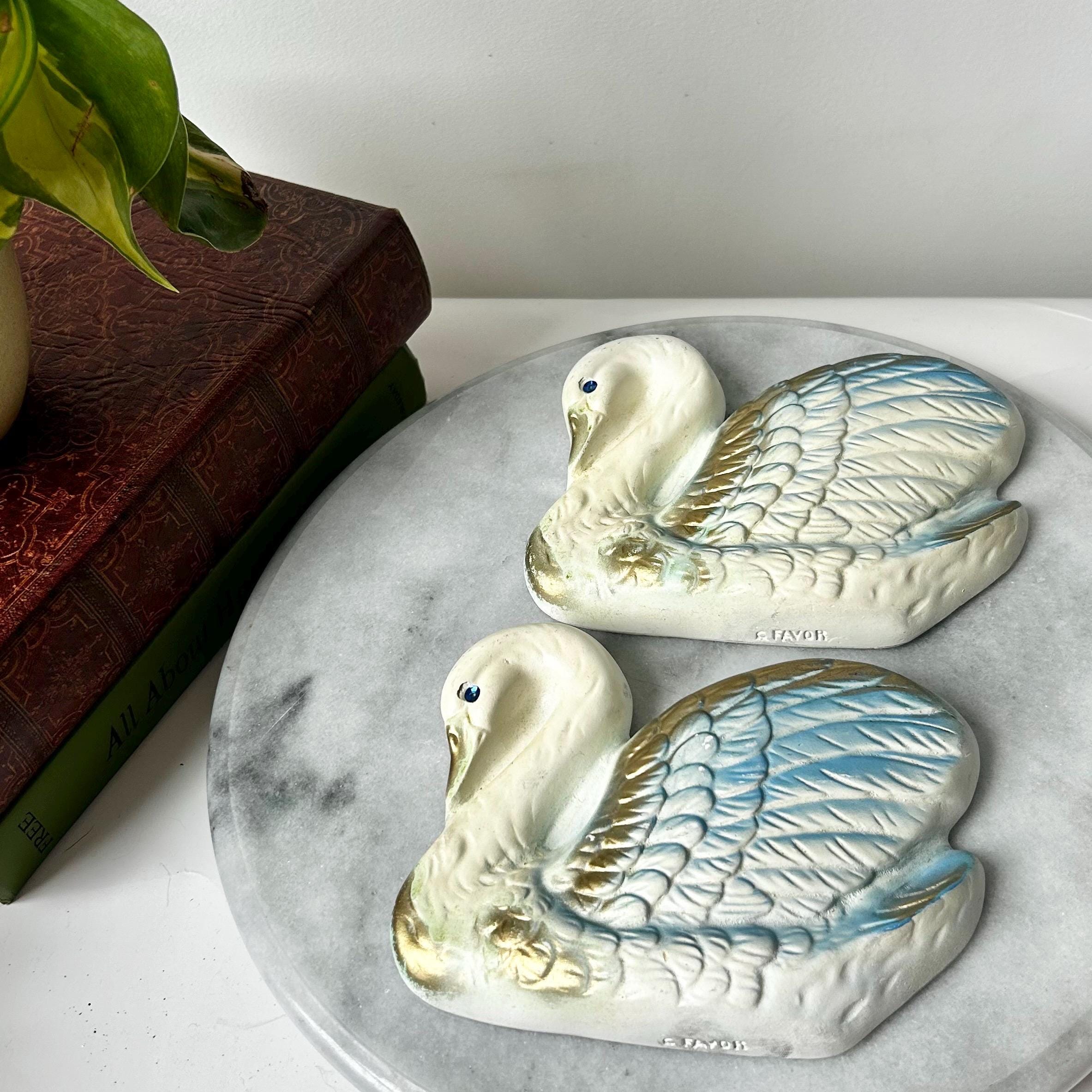 Swans Pair Chalkware Wall Hangings - Etsy