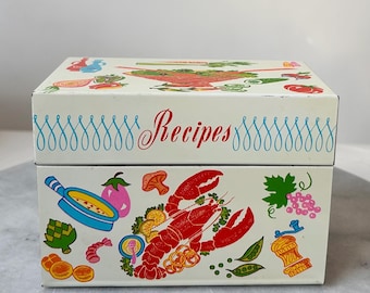 Caja de recetas de metal de arte de Ohio